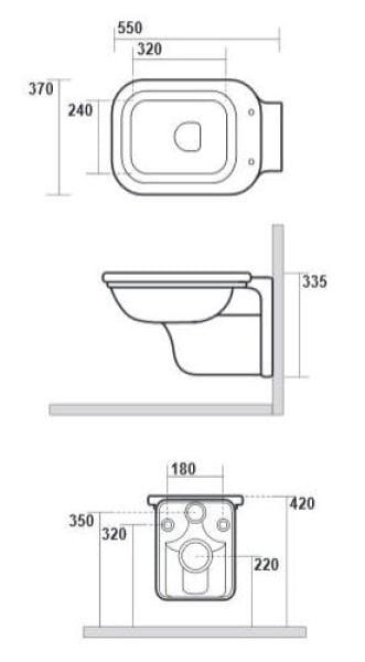 Kerasan Waldorf Czarna miska wisząca WC 411504