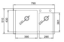 Zlewozmywak granitowy 79x51 1 3/4B Pyramis Diplos czarny 070006601 