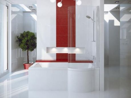 Przejdź do produktu Kabino-wanna 170x70 cm Besco Inspiro 170 prawa komplet z parawanem #WAI-170-NPR