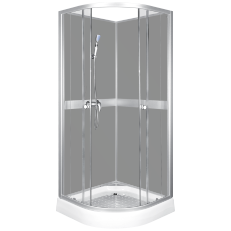 Przejdź do produktu Kabina prysznicowa 90x90 cm z brodzikiem Kerra Classic Grey 90 satyna