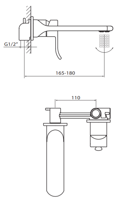 Bateria umywalkowa 2-otworowa podtynkowa Vedo Cento VBC1012 chrom