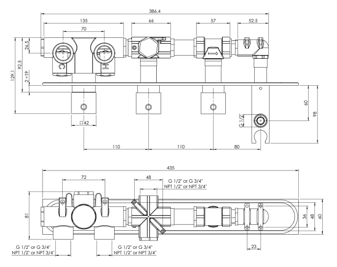 Bateria prysznicowa termostatyczna Sapho Mastermax MB453 chrom