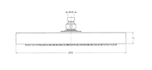 Deszczownica 220 mm ABS Sphera Galles SD4905003CR