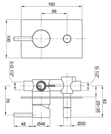 Przejdź do produktu Bateria prysznicowa podtynkowa z 2-funkcyjnym przełącznikiem Sapho Minimal MI042 stal nierdzewna