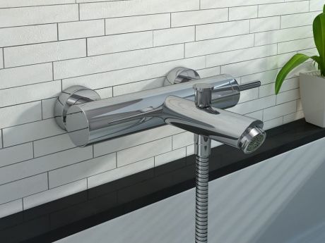 Przejdź do produktu Bateria wannowa ścienna Kohlman Maxima QW110M chrom