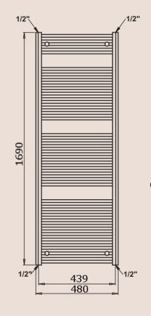 Przejdź do produktu Grzejnik łazienkowy srebrny 48x169 cm PMH Savoy S7MS 