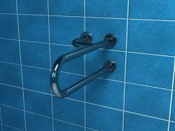 Uchwyt łazienkowy dla osób niepełnosprawnych trójnóg lewy, ścienny 55 cm stal nierdzewna mat Makoinstal PSM 155L