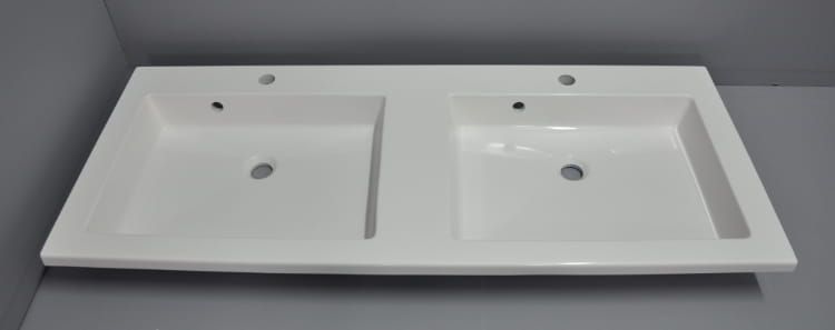 Umywalka podwójna konglomeratowa 160x60 cm Basic 160/2