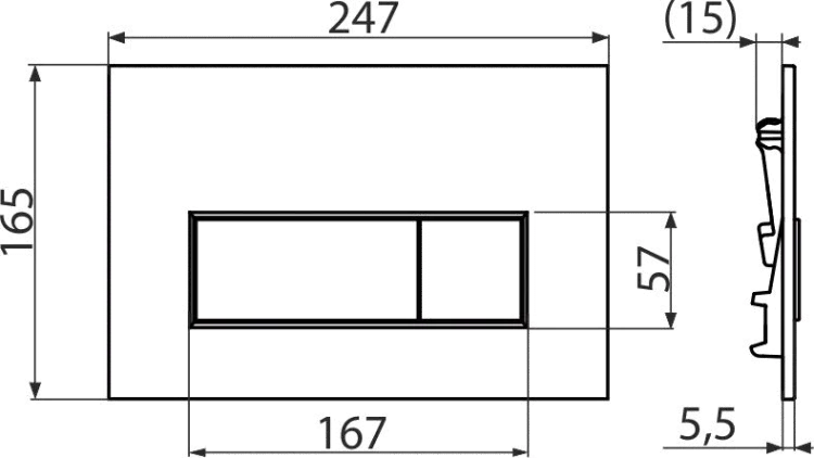 Przycisk spłukujący biały połysk Alcaplast Thin M570