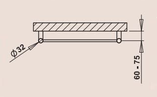 PMH Taifun TS4W Grzejnik łazienkowy prosty biały 60x121 cm rysunek techniczny