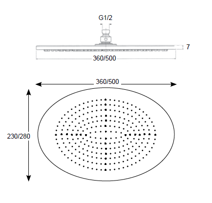 Deszczownica natryskowa owalna 50x28 cm Sphera Madrid SD3050003CR