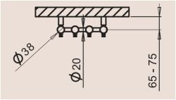 P.M.H. Rosendal R1SS Grzejnik łazienkowy nierdzewny 26,6 x 95 cm rysunek techniczny