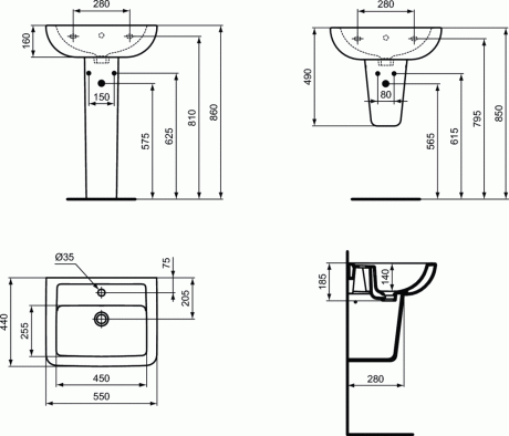 Przejdź do produktu Umywalka ceramiczna 55x44 cm Ideal Standard Eurovit K284701
