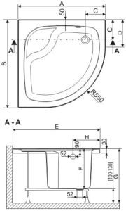 Brodzik półokrągły 80x80 cm Sanplast BPzs-a/EKOPLUS 615-131-0620-10-000 