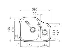 Przejdź do produktu Zlewozmywak Pyramis Dione dwukomorowy 59x46cm 1 1/2B P109401330