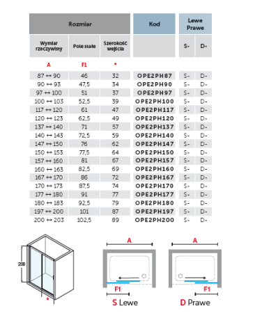 Przejdź do produktu Drzwi prysznicowe 170 cm czarny mat Novellini Opera OPE2PH167-S-1H