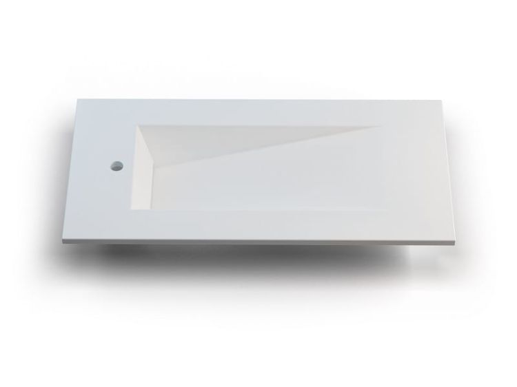 Asymetryczna umywalka Solid Surface na indywidualny wymiar z misą Slide 66x30SOL