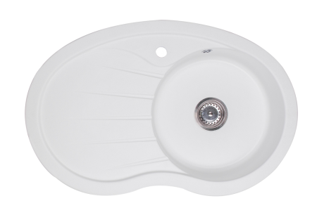 Przejdź do produktu Zlewozmywak granitowy jednokomorowy 85x55 cm Darfor DG001 biały