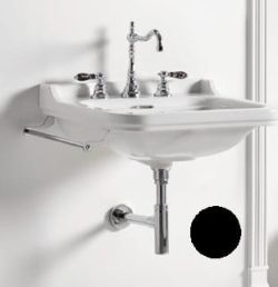Kerasan Waldorf Czarna umywalka podwieszana 60x55 cm chrom 4140K4
