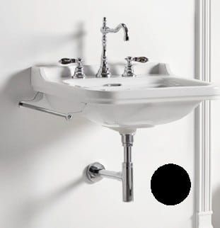 Kerasan Waldorf Czarna umywalka podwieszana 60x55 cm chrom 4140K4