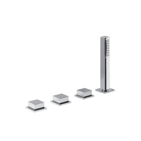 Bateria wannowa 4-elementowa ze słuchawką Sapho Infinity IFTECH4 chrom