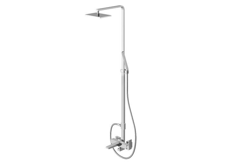 Zestaw prysznicowy z deszczownicą 20x15 cm Kohlman Saxo QW277S chrom