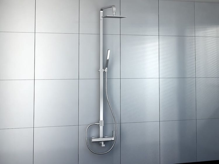 Zestaw prysznicowy z deszczownicą 20x15 cm Kohlman Foxal QW276F chrom