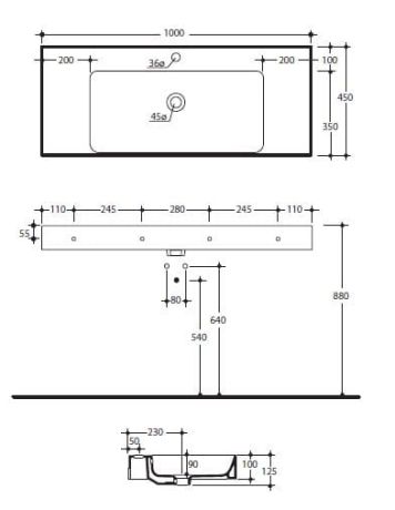 Przejdź do produktu Umywalka naszafkowa 100x45 cm Kerasan Cento 355001