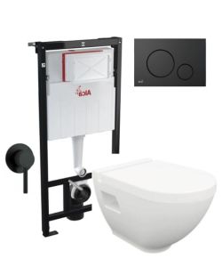 miska z funkcją bidetu 2w1 Harmony OA z czarnym mieszaczem i przyciskiem.jpg