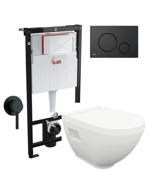 miska z funkcją bidetu 2w1 Harmony OA z czarnym mieszaczem i przyciskiem.jpg