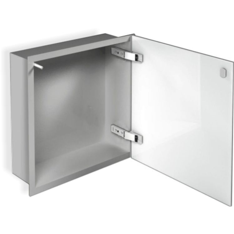 Szafka łazienkowa pod zabudowę 32,3x32,3x10 cm kołnierz Flat MCJ szkło białe F.PWD LGR 300/10 malowana proszkowo kolor szary