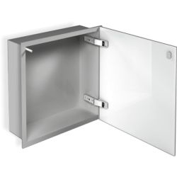 Szafka łazienkowa pod zabudowę 32,3x32,3x15 cm MCJ stal lakierowana proszkowo kolor szary szkło białe F.PWD LGR 300/15