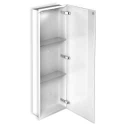 Szafka łazienkowa pod zabudowę 32,3x92,3x15 cm z kołnierzem typu Flat MCJ stal lakierowana proszkowo w kolorze biały szkło biały F.PWD LWH 900/15