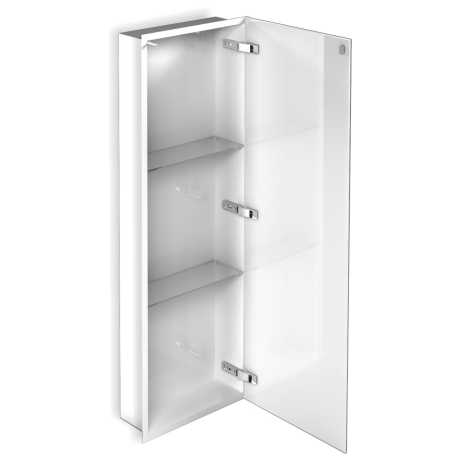 Przejdź do produktu Szafka łazienkowa pod zabudowę 32,3x92,3x15 cm z kołnierzem typu Flat MCJ stal lakierowana proszkowo w kolorze biały szkło biały F.PWD LWH 900/15