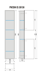 Szafka łazienkowa pod zabudowę 30x150x15 cm MCJ PW2DHES30150