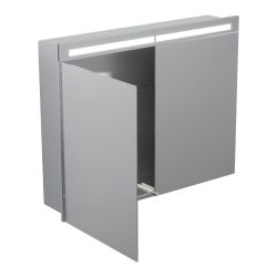 Szafka łazienkowa do zabudowy 60x70x15 cm z kołnierzem typu Bend i obustronnie lustrzanymi frontami i oświetleniem LED MCJ B.SPS 6070LED
