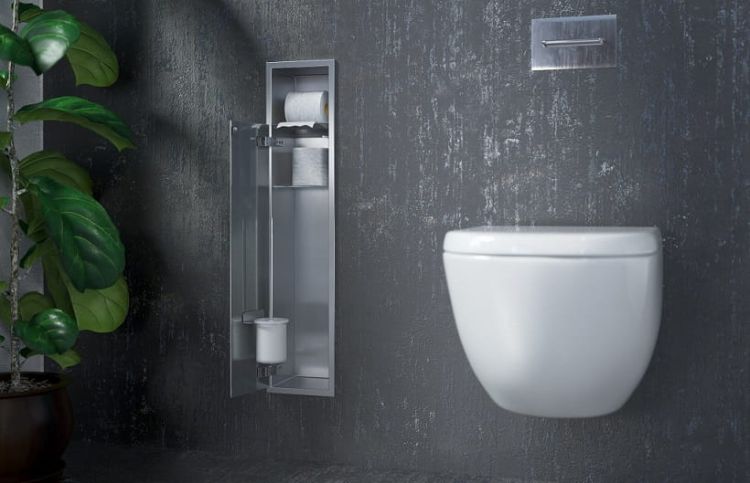 Schowek do szczotki i papieru toaletowego do zabudowy 18x82,5x15 cm MCJ PW1DWC800