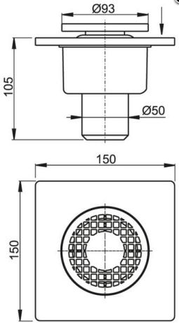 Przejdź do produktu Kratka ściekowa plastikowa 15x15 cm odpływ pionowy Alcaplast APV4