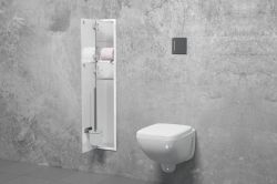 Schowek do szczotki i papieru toaletowego do zabudowy 18x97,2x15 cm MCJ PW2DLWHWC950 biały połysk