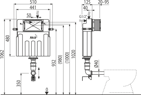 Przejdź do produktu Zbiornik podtynkowy do zabudowy ciężkiej Alcaplast AM112 BASICMODUL