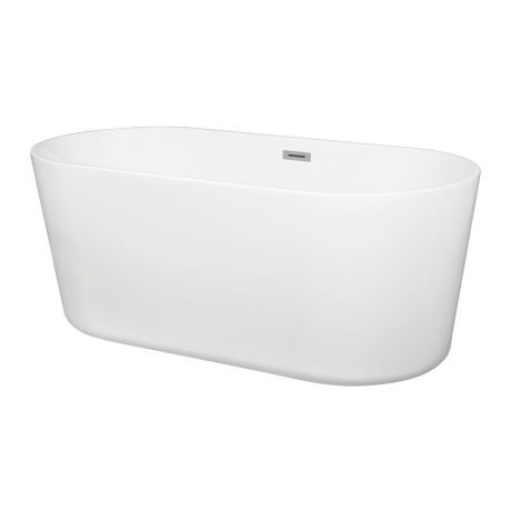 Przejdź do produktu Wanna wolnostojąca 157x74 cm owalna akrylowa Kerra Nora biały połysk