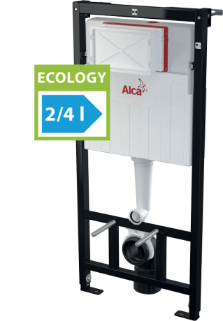 Przejdź do produktu Podtynkowy system WC z ekologicznym spłukiwaniem do zabudowy suchej Alcaplast AM101/1120E Sadromodul