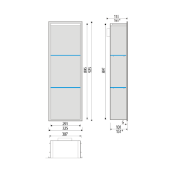 Półka łazienkowa wnękowa do zabudowy 32,5x89,7x10 cm ze stali nierdzewnej z oświetleniem LED MCJ PWNP900/10LED