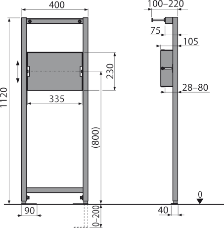 Przejdź do produktu Rama montażowa do baterii podtynkowej 112 cm Alcaplast A104PB/1120