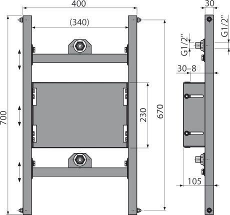 Przejdź do produktu Rama montażowa do baterii podtynkowej w konstrukcjach gipsowo-kartonowych Alcaplast A117PB