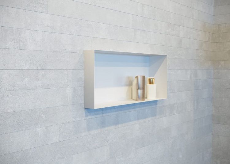 Półka łazienkowa wnękowa do zabudowy 60x10 cm ze stali nierdzewnej z regulowaną głębokością montażu MCJ PWR600/10/15