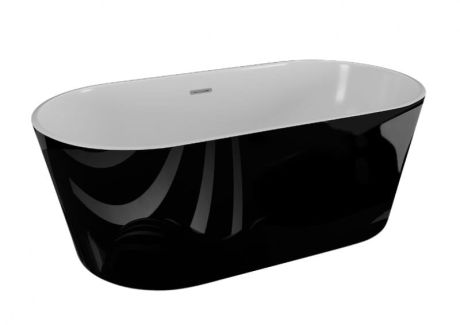 Przejdź do produktu Wanna akrylowa wolnostojąca 160x59x80 cm Uzo Polimat 00336 czarny połysk