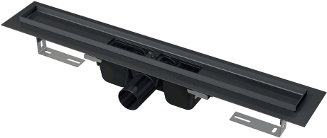 Przejdź do produktu Odwodnienie prysznicowe liniowe z obramowaniem do rusztu perforowanego czarny mat 55 cm Alcadrain APZ1BLACK-550 +PURE-550BLACK