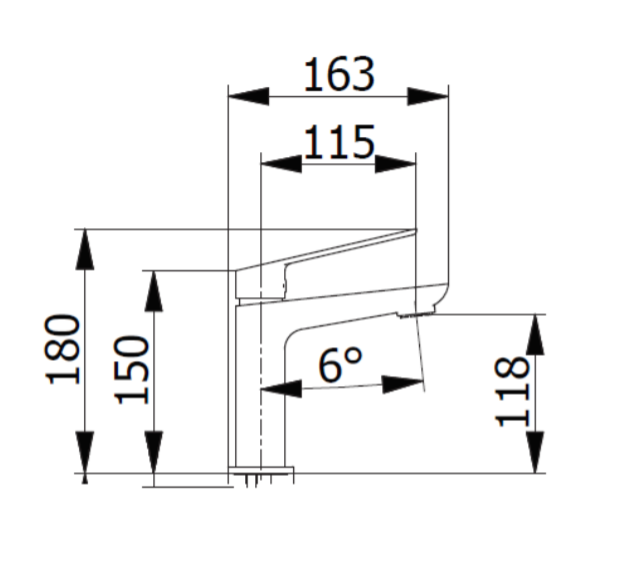 Bateria umywalkowa stojąca 18 cm bez korka Demm Sleek 9910 czarny mat