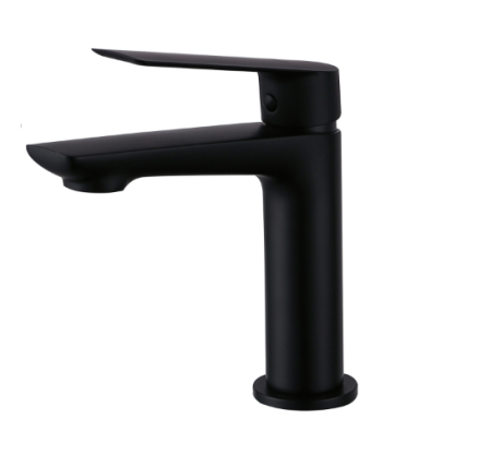 Przejdź do produktu Bateria umywalkowa stojąca 18 cm z korkiem Demm Sleek 9910/K czarny mat